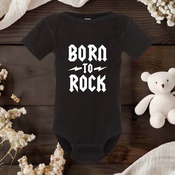 Rabbit Skins Other - Born to Rock Baby Bodysuit | Cute Rock Star Infant Outfit | Music Lover Gift
